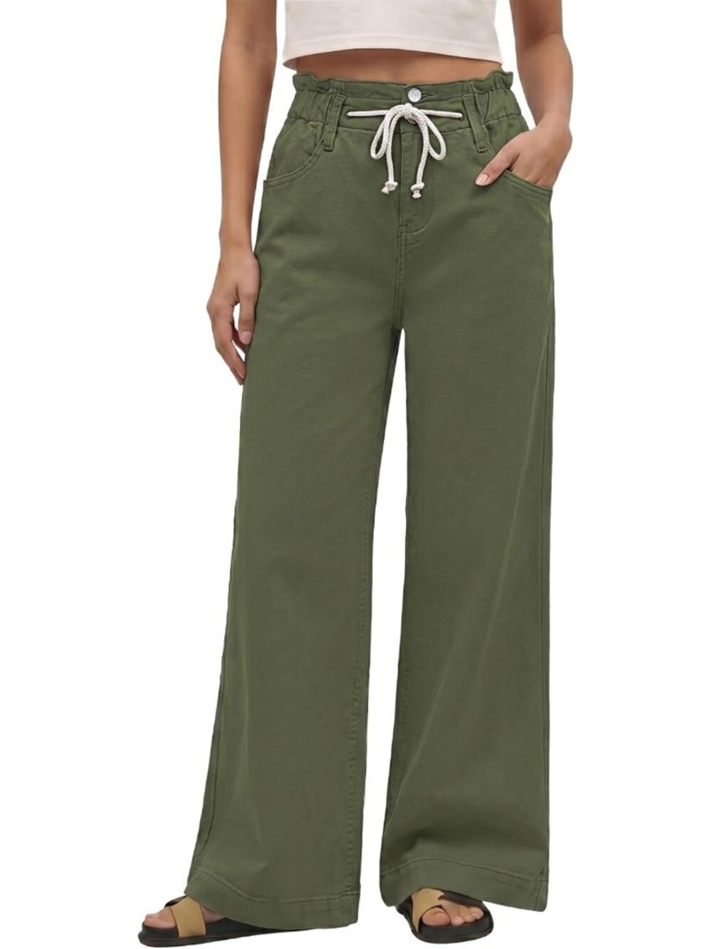 Wide Leg High Waist Stretch Jeans for Women - Y2K Bell Bottom Baggy Pants